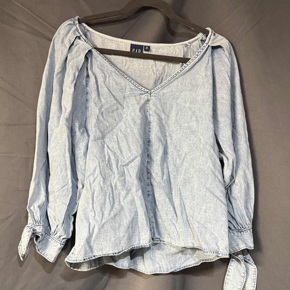 GAP Light Denim Blue Blouse